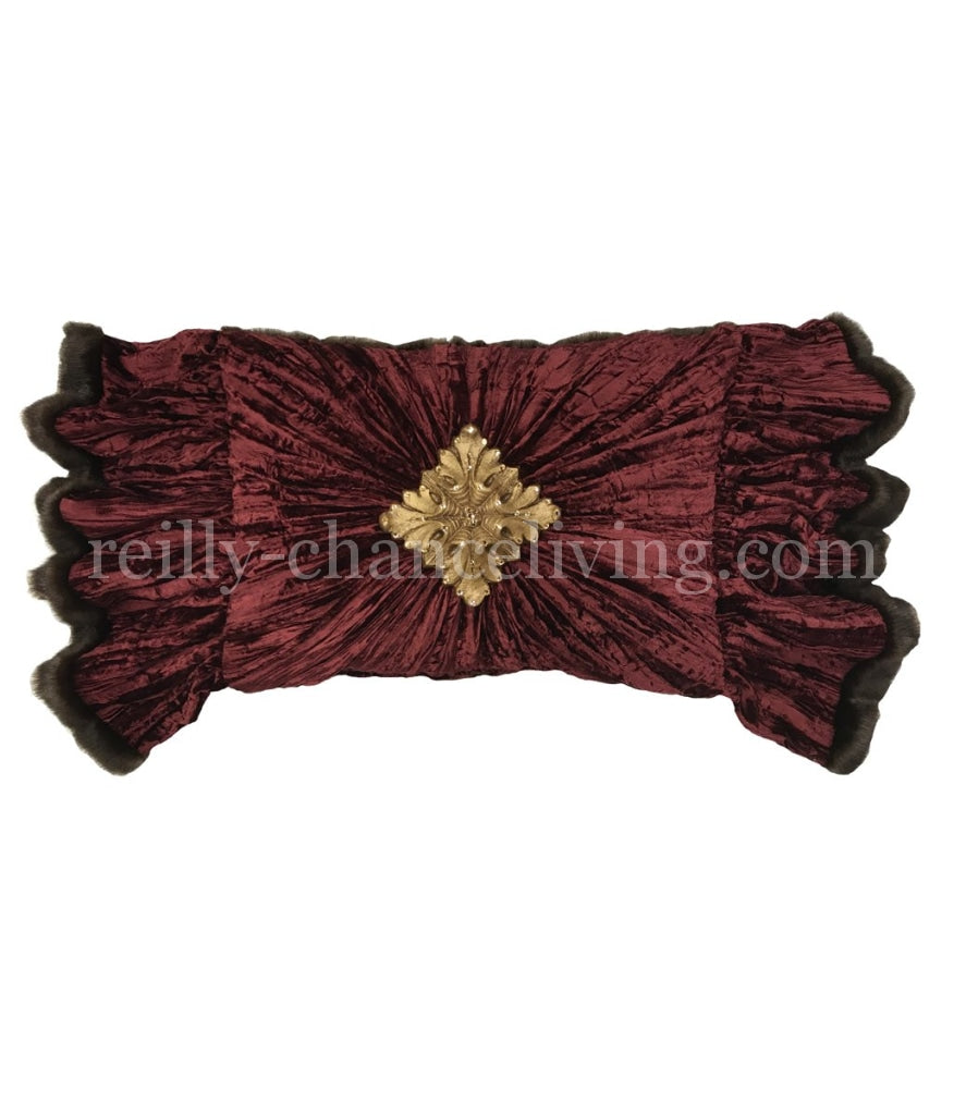 Luxury Accent Pillow Burgundy Velvet
