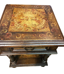 Peruvian Home Furnishings Tuscany Hand Painted Wood Side Table