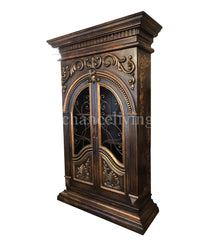 Riviera Peruvian Hand Crafted Wood and Iron Display Cabinet