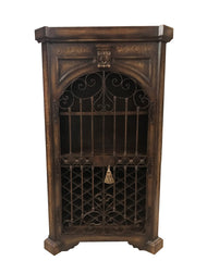 Ica Peruvian Hand Crafted Wood and Iron Wine Cabinet