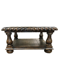 Peruvian Home Furnishings Roma Hand Painted Wood and Iron Coffee Table