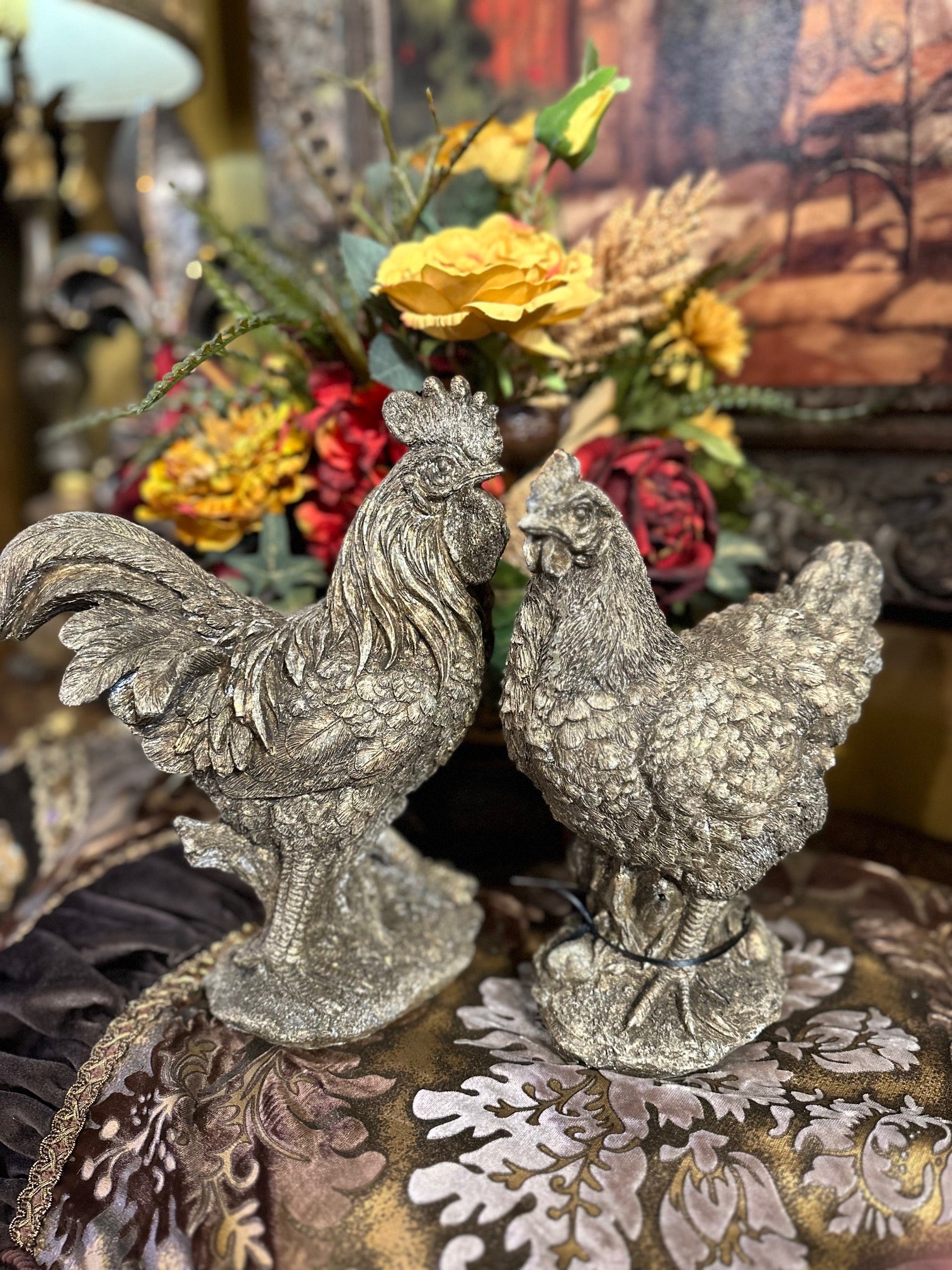 Set of 2 Rooster and Hen