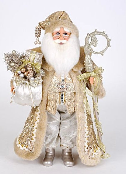 Touch Of Gold Santa With Staff Christmas Home Decor