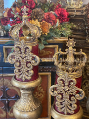 Jeweled Tabletop Crown Antique Gold Sunburst