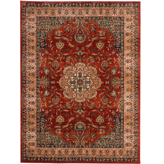 Bosphorus Heriz Machine Woven Rug Rust
