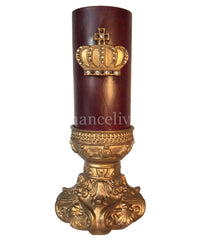 Triple_scented_candle-3x6-red-pomegranate-gold_jeweled_crown-candle_base-sir_olivers-reilly_chance_collection_grande
