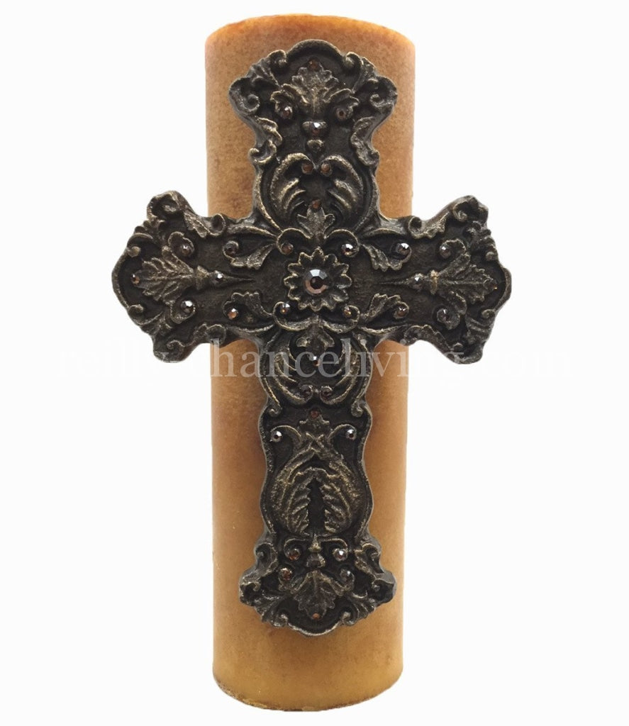 Triple_scented_candle-hand_poured-gold-4x12-vetyver-swarovski_jeweled-bronze_cross-sir_oliver-reilly_chance_collection_grande