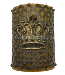 Decorative Candle 4X6 With Jeweled Mesh And Crown Candles