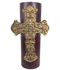 Triple_scented_candles-cream-vanilla-4x12-gold_jeweled_cross-bling_candles-sir_olivers-reilly_chance_collection