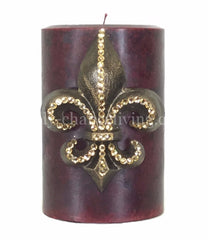 Triple_scented_candle-red-pomegranate-4x6-bronze_fleur_de_lis-sir_olivers-reilly_chance_collection_grande