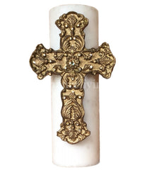 Triple_scented_candles-cream-vanilla-4x12-gold_jeweled_cross-decorative_candles-sir_olivers-reilly_chance_collection