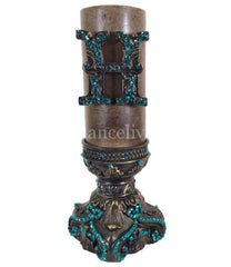 Decorative 3X6 Jeweled Candle Base And Initial Candle/base Combination