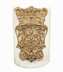 Triple_scented_decorative_cream_candle-vanilla-6x9-gold_jeweled_shield-swarovski_crystals-sir_olivers-reilly_chance_collection_grande