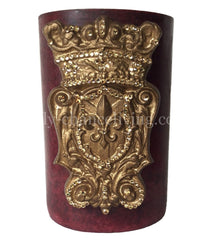 Triple_scented_decorative_red_candle-pomegranate-6x9-gold_jeweled_shield-sir_olivers-reilly_chance_collection_grande