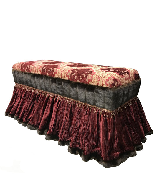 Old World Style Luxury Upholstered Bench Firenze Foot Stools