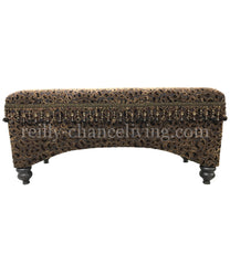 Old World Style Upholstered Bench Leopard Print Foot Stools