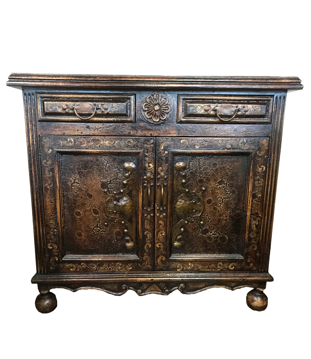 Peruvian Home Furnishings Vicenza Hand Painted Wood Buffet Side Chest