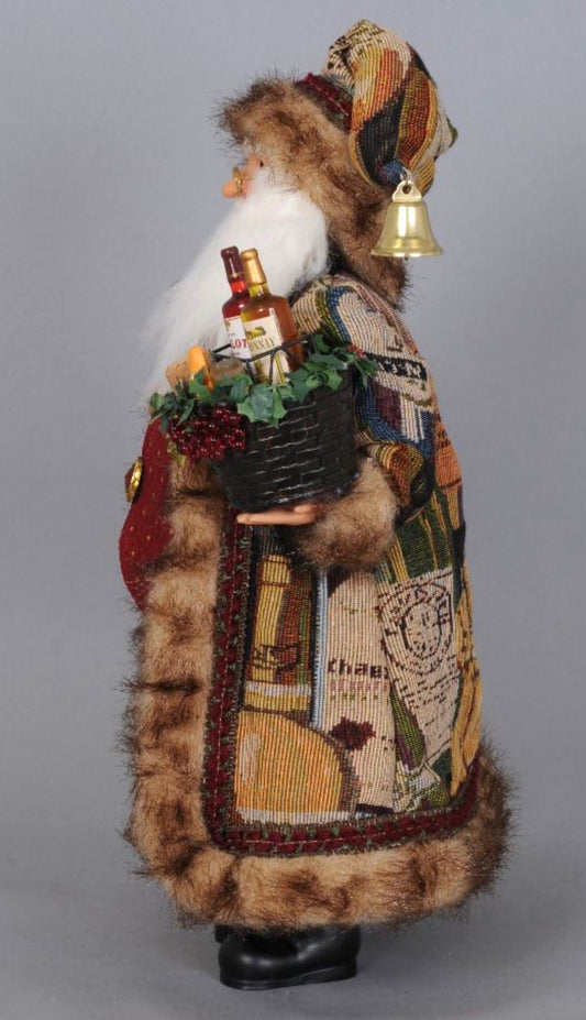 Basket Of Cheer Wine Santa Christmas Home Decor