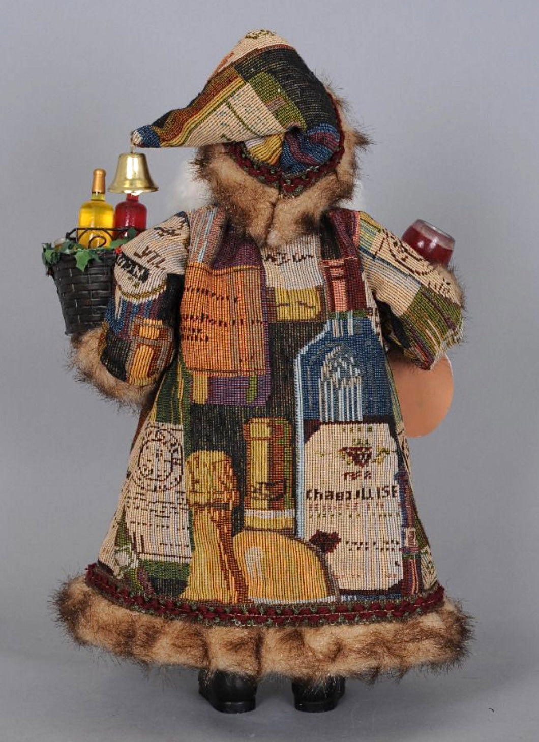 Basket Of Cheer Wine Santa Christmas Home Decor