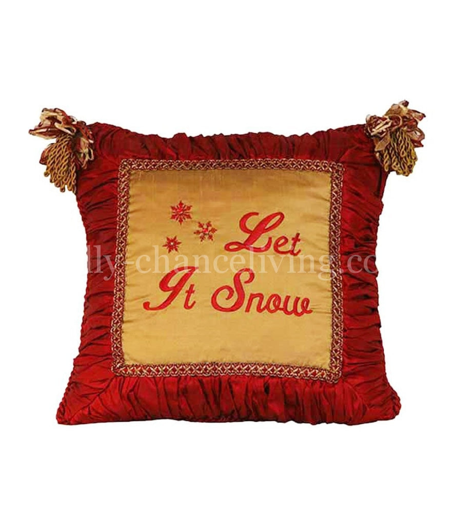 Let It Snow Tassle Pillow Holiday Pillows