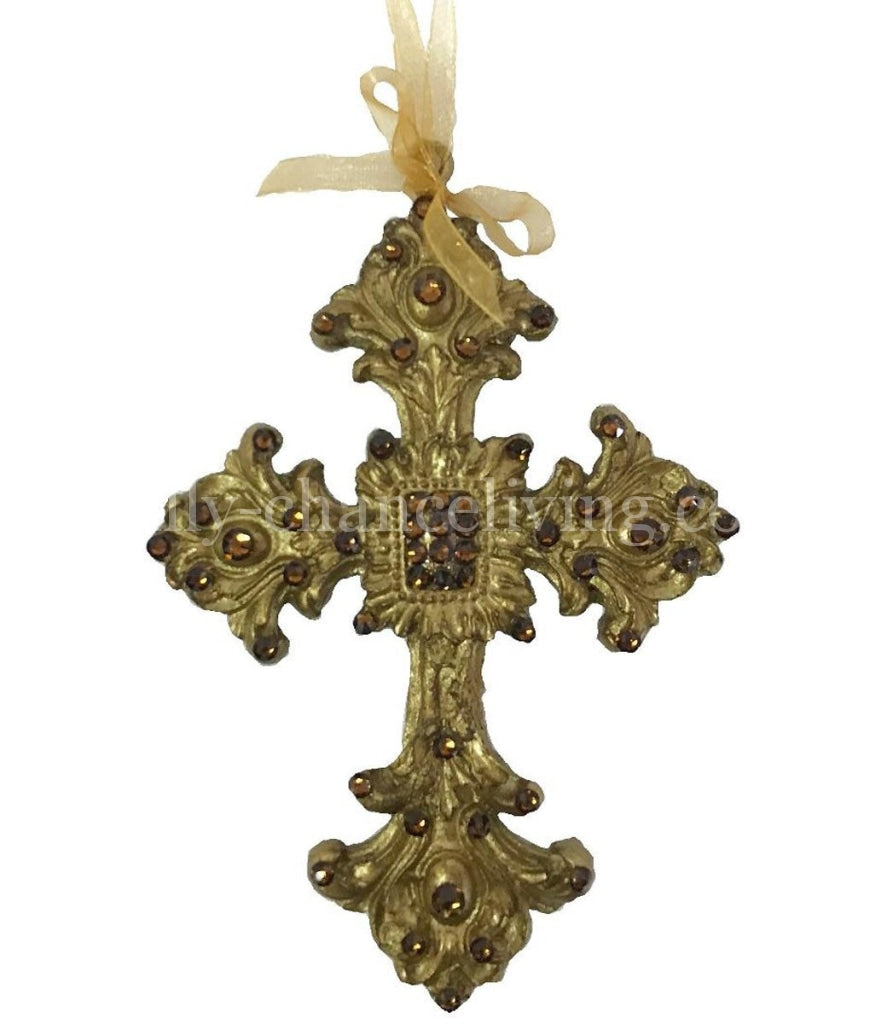 Christmas Ornament Jeweled Ornate Cross Ornaments