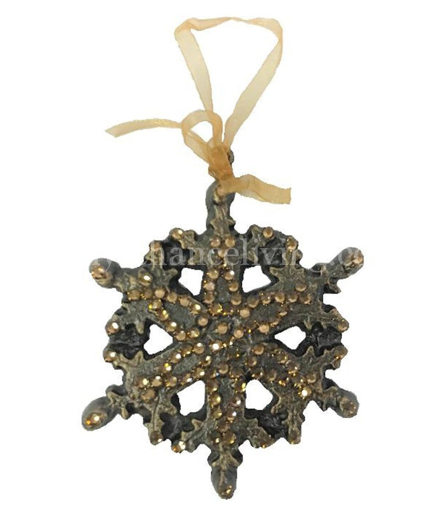 Christmas Ornament Jeweled Scroll Snowflake Ornaments